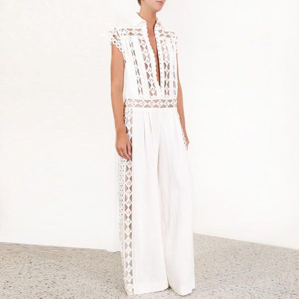 women's jumpsuits & rompers elegant wide leg pants leotard overalls women long sleeve lace jumpsuit loose trousers, Black;white
women's jumpsuits & rompers elegant wide leg pants leotard overalls women long sleeve lace jumpsuit loose trousers, Black;white