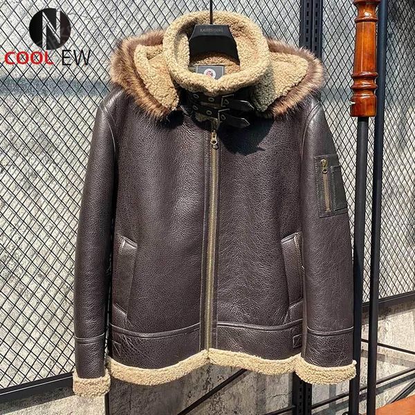 men's leather & faux 2021 brown hood genuine shearling coat casual style plus size 3xl real natural sheepskin russian winter warm jacke, Black
men's leather & faux 2021 brown hood genuine shearling coat casual style plus size 3xl real natural sheepskin russian winter warm jacke, Black