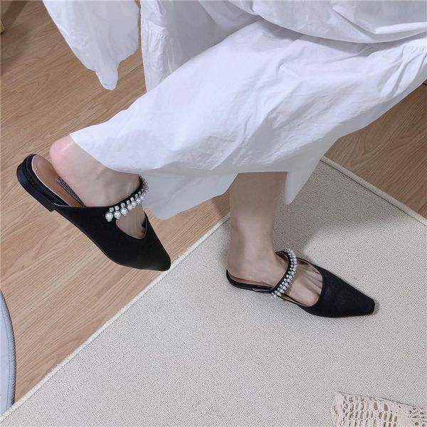 sandals satin ladies and slippers rhinestone pearl decoration flats flip-flops comfortable beach shoes summer casual mules, Black
sandals satin ladies and slippers rhinestone pearl decoration flats flip-flops comfortable beach shoes summer casual mules, Black
