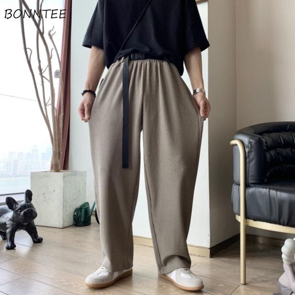 men's pants casual men sashes pleated cozy chic all-match ankle-length wide leg trousers vintage korean style streetwear teens fashion, Black
men's pants casual men sashes pleated cozy chic all-match ankle-length wide leg trousers vintage korean style streetwear teens fashion, Black