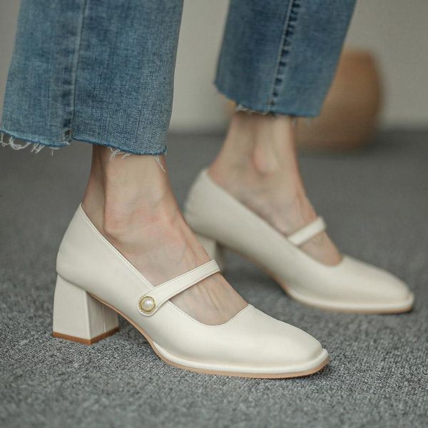 dress shoes 2021 fashion women square toe mary janes heel pearl buckle pumps high heels office shoe, Black
dress shoes 2021 fashion women square toe mary janes heel pearl buckle pumps high heels office shoe, Black