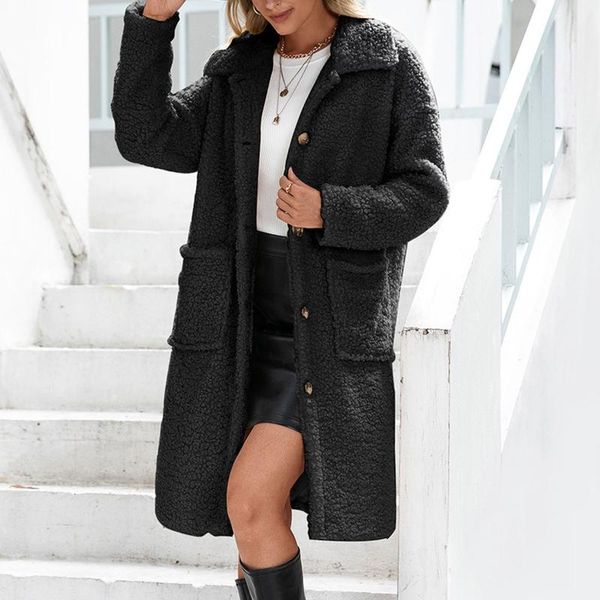 women's wool & blends womens jackets solid color long sleeve full patchwork fleece coat with button pockets autumn winter warm jacket, Black
women's wool & blends womens jackets solid color long sleeve full patchwork fleece coat with button pockets autumn winter warm jacket, Black