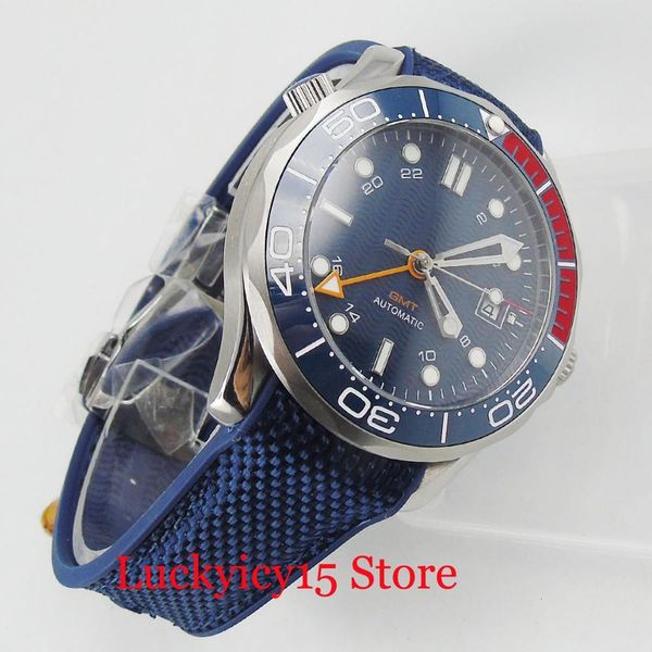 blister mark 41 mm automatic men's watch sapphire glass gmt hand rotating cap rubber strap, Slivery;brown
blister mark 41 mm automatic men's watch sapphire glass gmt hand rotating cap rubber strap, Slivery;brown
