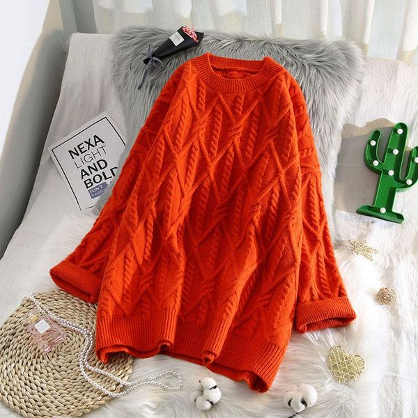 women's sweaters orange plaid women and pullovers o-neck flare sleeved loose thicken warm lady elegant pulls outwear coat, White;black
women's sweaters orange plaid women and pullovers o-neck flare sleeved loose thicken warm lady elegant pulls outwear coat, White;black