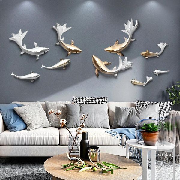 light luxury living room wall decoration hanging 3d three-dimensional fish hanging decoration new chinese tv background
light luxury living room wall decoration hanging 3d three-dimensional fish hanging decoration new chinese tv background