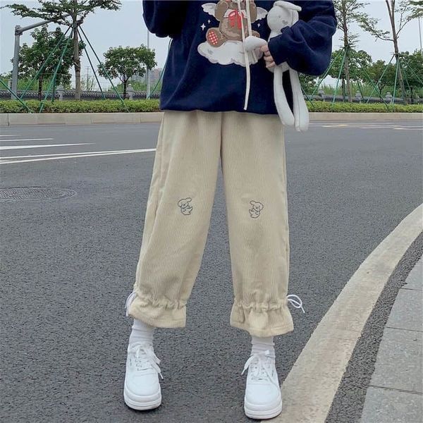 women's pants & capris spring women cute puppy embroidered corduroy ankle-length wide leg pants female soft girl all-match kawaii, Black;white
women's pants & capris spring women cute puppy embroidered corduroy ankle-length wide leg pants female soft girl all-match kawaii, Black;white