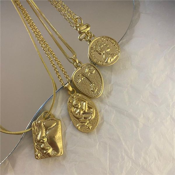 Goth Irregular Portrait Pendant Necklace For Women Metal Coin Choker Necklaces Collar Gold Chain Female Vintage Jewelry, Golden;silver
Goth Irregular Portrait Pendant Necklace For Women Metal Coin Choker Necklaces Collar Gold Chain Female Vintage Jewelry, Golden;silver