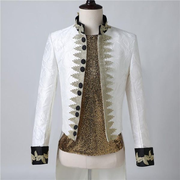 men's suits & blazers m-xxxl 2021 tide brand youth stand-up collar korean white dress tuxedo, stage male singer performance costume, White;black
men's suits & blazers m-xxxl 2021 tide brand youth stand-up collar korean white dress tuxedo, stage male singer performance costume, White;black