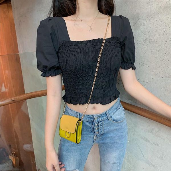 women's blouses & shirts womengaga stylish korean square collar puff sleeve short with ruched stretch women summer slim open navel blo, White
women's blouses & shirts womengaga stylish korean square collar puff sleeve short with ruched stretch women summer slim open navel blo, White