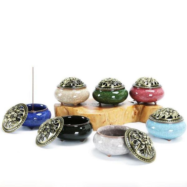 fragrance lamps ceramic backflow incense burner ice crack retro three feet with copper lid exquisite home decoration
fragrance lamps ceramic backflow incense burner ice crack retro three feet with copper lid exquisite home decoration