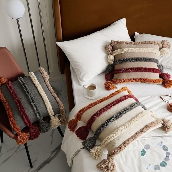 pillow office household living room bedroom backrest cushion soft decoration coloured glaze knitting tassels throw
pillow office household living room bedroom backrest cushion soft decoration coloured glaze knitting tassels throw