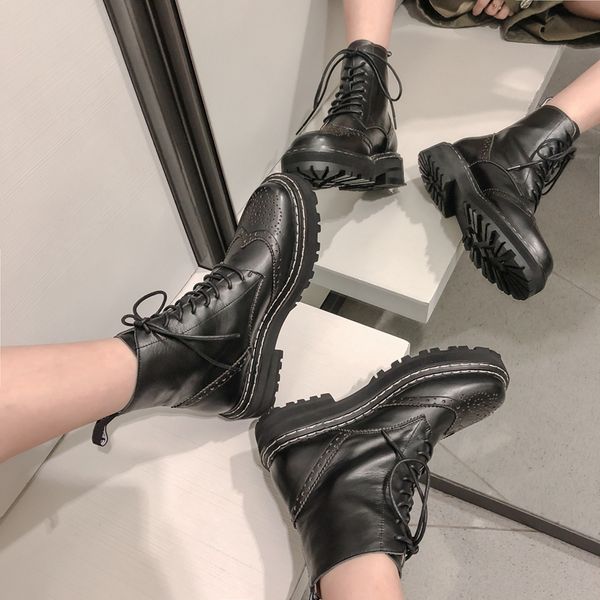 genuine leather boots women hollow out flowers brogues platformed street marteens boots women biker botas mujer winter new boots, Black
genuine leather boots women hollow out flowers brogues platformed street marteens boots women biker botas mujer winter new boots, Black