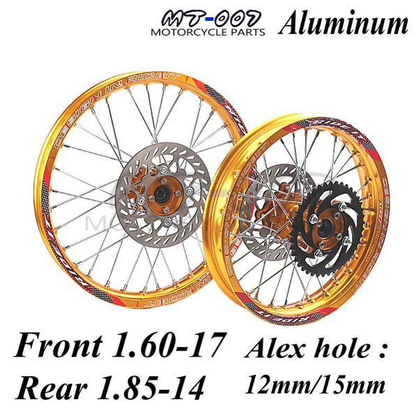 gold front 1.60-17 rear 1.85-14 inch alloy wheel rim with cnc hub brake disc for kayo hr-160cc ty150cc dirt pit bike 14/17 inch
gold front 1.60-17 rear 1.85-14 inch alloy wheel rim with cnc hub brake disc for kayo hr-160cc ty150cc dirt pit bike 14/17 inch