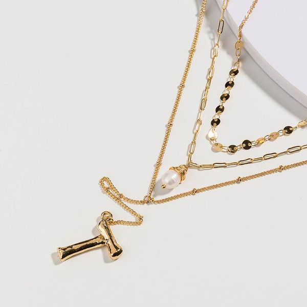 pendant necklaces bohemia natural pearl necklace multilayer chain initial name letter for women jewelry party gift, Silver
pendant necklaces bohemia natural pearl necklace multilayer chain initial name letter for women jewelry party gift, Silver