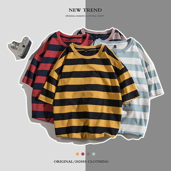 donghu 2021ins couple summer wear fashion loose and comfortable casual stripe short sleeve t-shirt, White
donghu 2021ins couple summer wear fashion loose and comfortable casual stripe short sleeve t-shirt, White