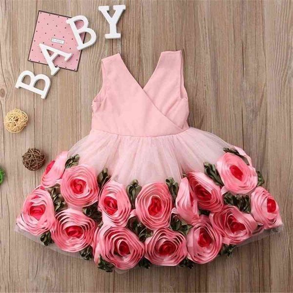 children's dress children's rose party wedding dress mesh princess skirt girl, Red;yellow