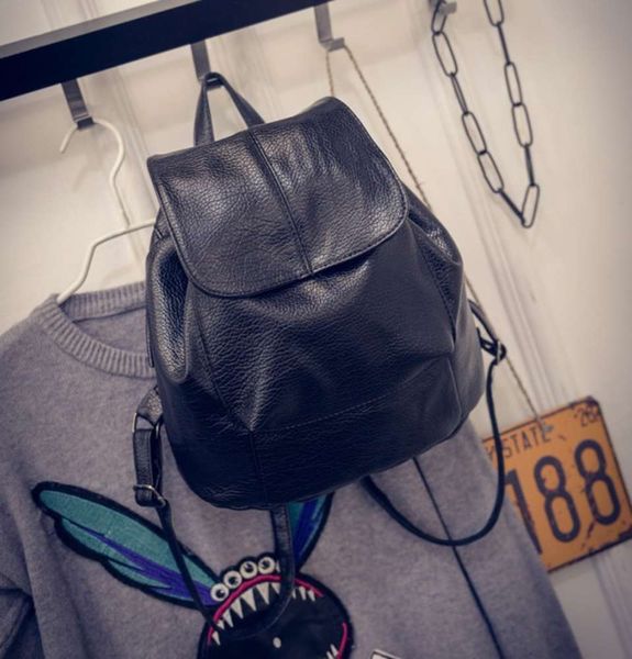 hbp fashion 2021 korean trend washed leather backpack large capacity one shoulder portable soft women's bag