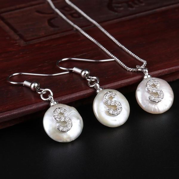 earrings & necklace initial 26 alphabet letter name charm white cz freshwater pearl gold choker drop earring jewelry set for women gift, Silver
earrings & necklace initial 26 alphabet letter name charm white cz freshwater pearl gold choker drop earring jewelry set for women gift, Silver