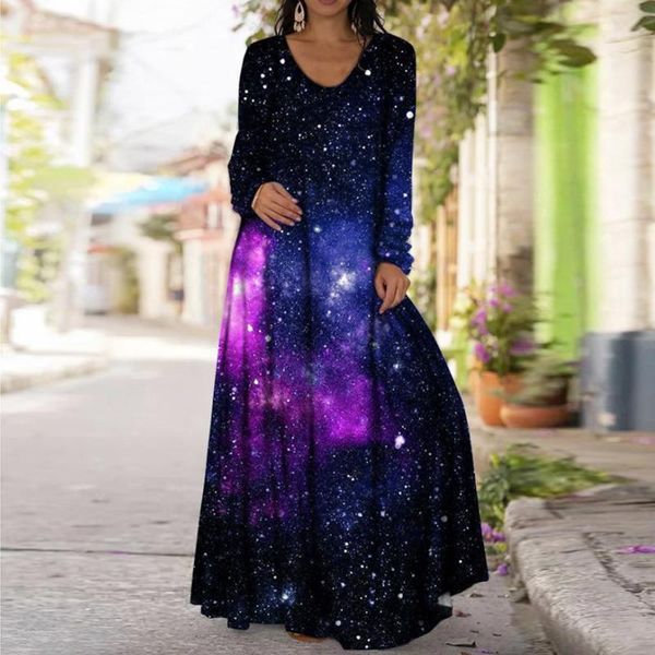 casual dresses women galaxy long dress starry night print sleeve ladies elegant loose maxi plus size, Black;gray
casual dresses women galaxy long dress starry night print sleeve ladies elegant loose maxi plus size, Black;gray