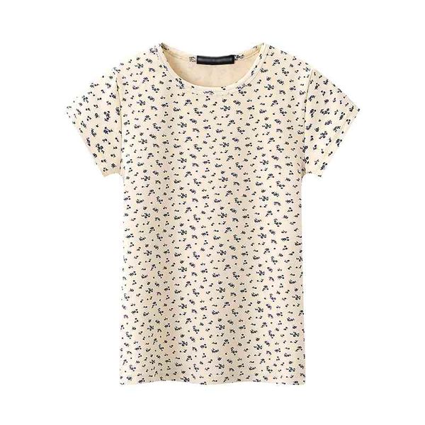 women's t-shirt slim girls sweet floral print short tshirts 2021 summer fashion ladies soft cotton cute women chic tees akt2, White
women's t-shirt slim girls sweet floral print short tshirts 2021 summer fashion ladies soft cotton cute women chic tees akt2, White