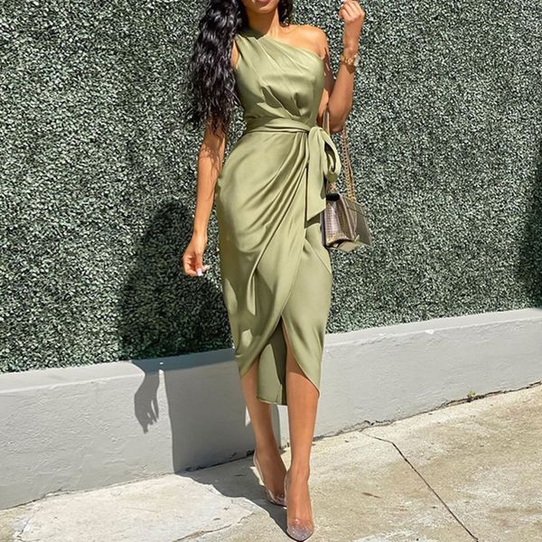 2021 new one shoulder ruched bodycon vintage satin lace up waist slim midi female elegant bandage party 0gxn, Black;gray
2021 new one shoulder ruched bodycon vintage satin lace up waist slim midi female elegant bandage party 0gxn, Black;gray