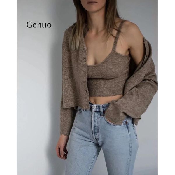 women's knits & tees solid khaki cardigan knitted sweater casual two pieces set fashion streetwear female, White
women's knits & tees solid khaki cardigan knitted sweater casual two pieces set fashion streetwear female, White