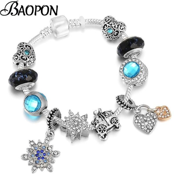 charm bracelets snowflake pendant beads bracelet with silver plated blue crystal bangle jewelry for women men girlfriend, Golden;silver
charm bracelets snowflake pendant beads bracelet with silver plated blue crystal bangle jewelry for women men girlfriend, Golden;silver