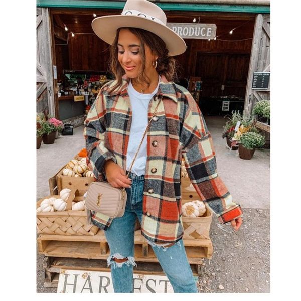 women's jackets 2021 spring and autumn plaid cardigan jacket wool loose long sleeve single breasted fashion coat winter, Black;brown
women's jackets 2021 spring and autumn plaid cardigan jacket wool loose long sleeve single breasted fashion coat winter, Black;brown