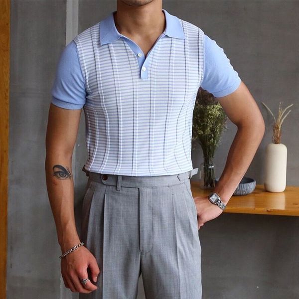 white plaid men s street polo shirt comfortable classic fashion daily travel work party, White;black
white plaid men s street polo shirt comfortable classic fashion daily travel work party, White;black