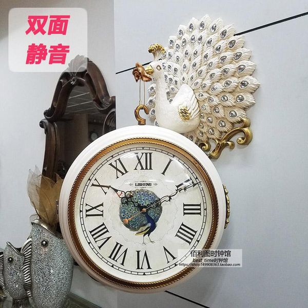 wall clocks european peacock double-sided clock living room artwork vintage decorative silent creative modern
wall clocks european peacock double-sided clock living room artwork vintage decorative silent creative modern