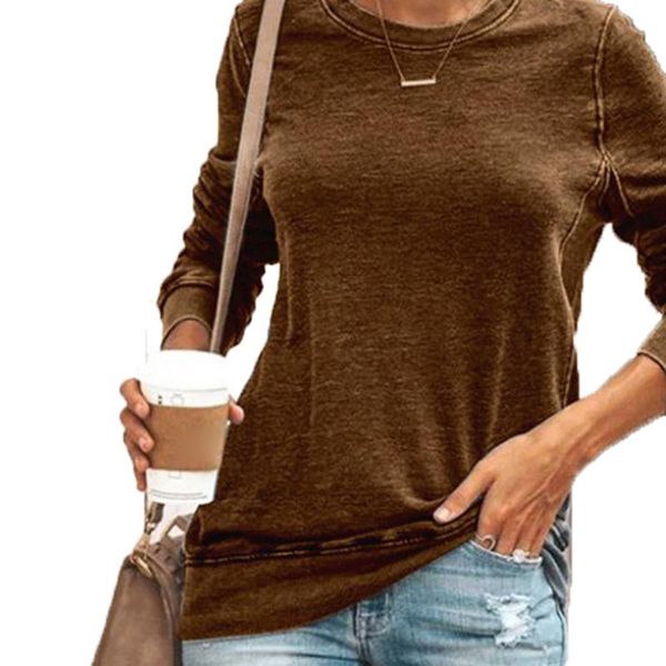 women's t-shirt women piecing round neck pullover casual long sleeve loose a66, White
women's t-shirt women piecing round neck pullover casual long sleeve loose a66, White