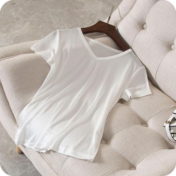 women's t-shirt 100% silk women knitted fabric solid v neck short sleeves 3 colors casual basic clothing fashion 2021, White
women's t-shirt 100% silk women knitted fabric solid v neck short sleeves 3 colors casual basic clothing fashion 2021, White