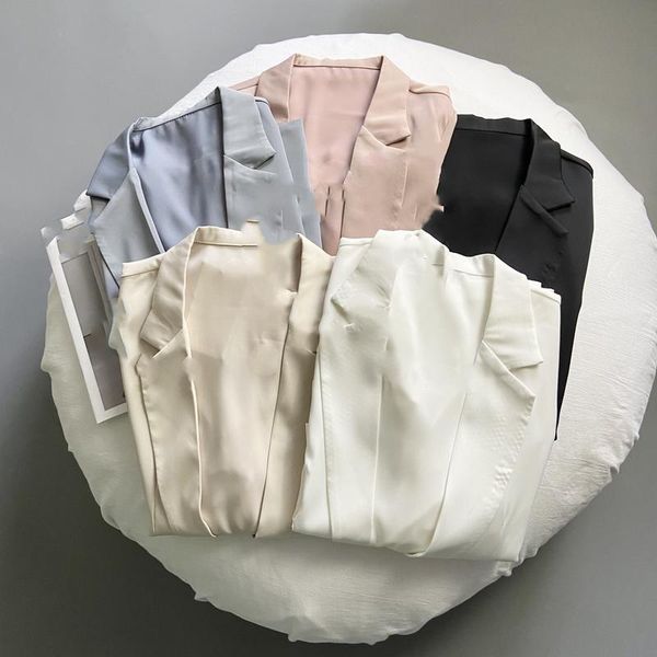 women's suits & blazers 21404 2021 leisure fashion simple and generous thin acetate satin blazer coat, White;black
women's suits & blazers 21404 2021 leisure fashion simple and generous thin acetate satin blazer coat, White;black