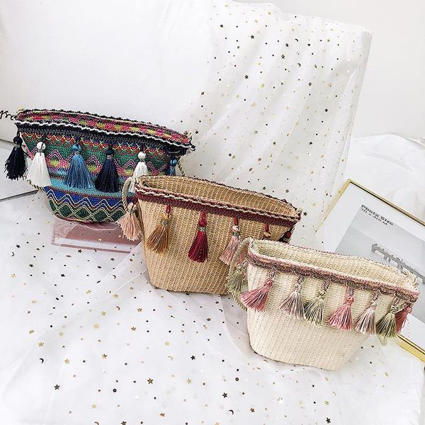 evening bags straw beach bag 2021 single shoulder women's holiday leisure weaving tassel bucket
evening bags straw beach bag 2021 single shoulder women's holiday leisure weaving tassel bucket