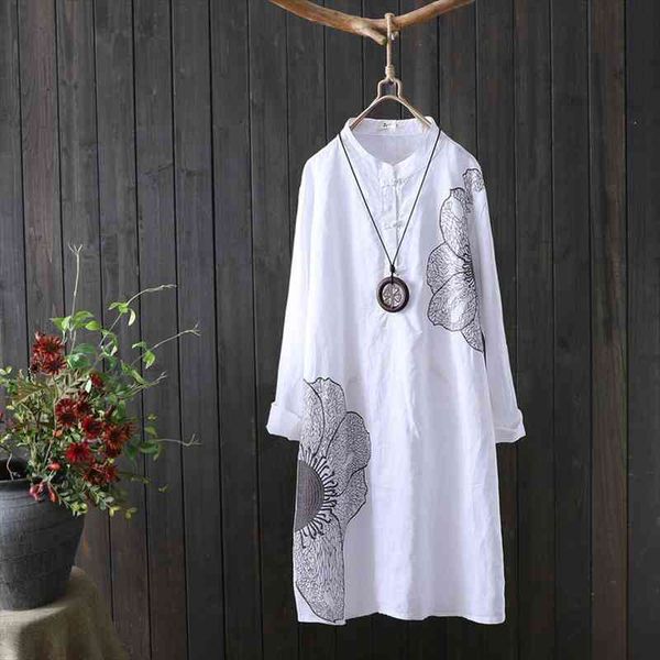 women white cotton shirt long sleeve embroidery blouse stand collar fashion loose long office lady casual wear
women white cotton shirt long sleeve embroidery blouse stand collar fashion loose long office lady casual wear