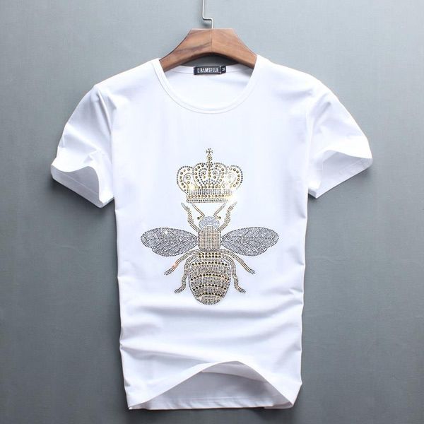 men tees brand bee t-shirts fashion cotton men funny t diamond shirts luxury tshirt and design nlrqv, Black