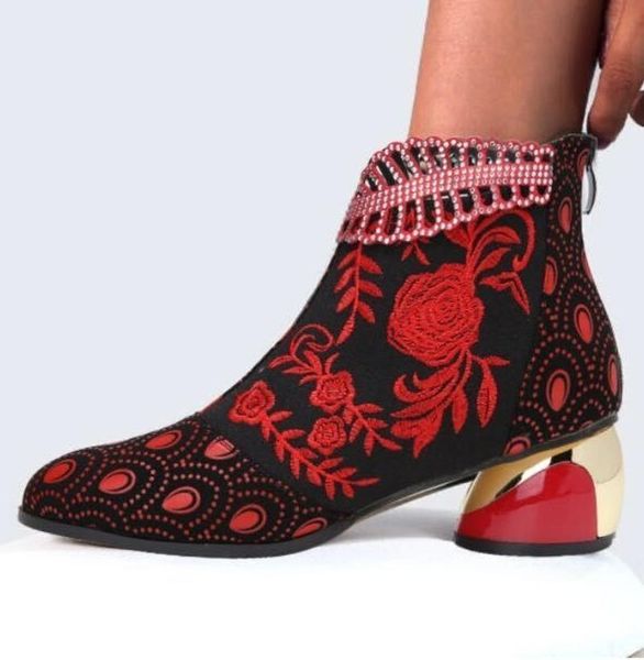 boots llogai flowers suede leather women embroidery pointed toe flower zipper spring shoes female ankle footwear, Black
boots llogai flowers suede leather women embroidery pointed toe flower zipper spring shoes female ankle footwear, Black