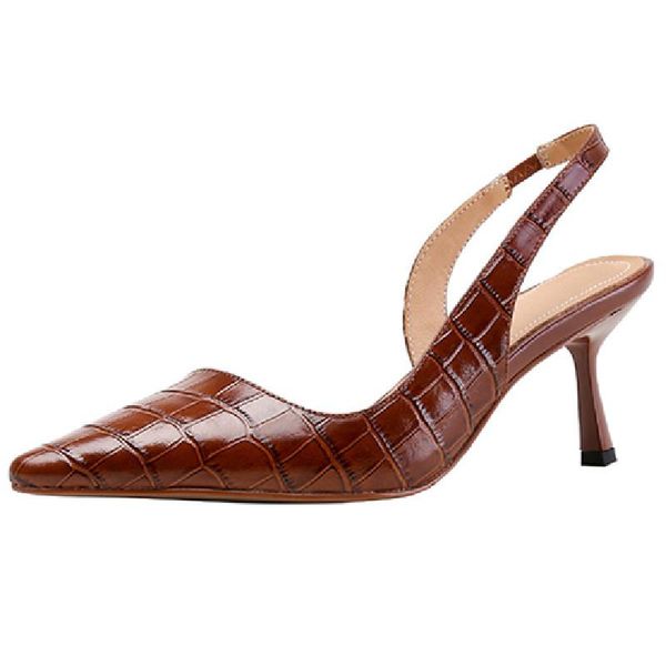 sandals genuine leather summer women mules slingback shoes female pointed elegant heels party office for 2021, Black
sandals genuine leather summer women mules slingback shoes female pointed elegant heels party office for 2021, Black