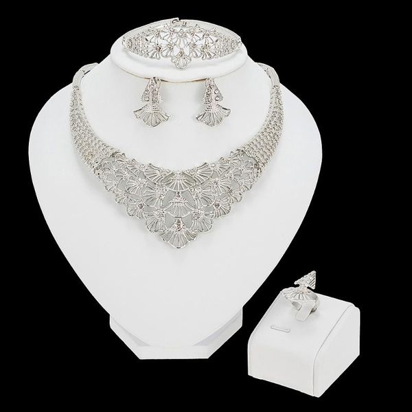 earrings & necklace exquisite wedding dubai africa nigeria african jewelry set silver plated romantic woman bridal
earrings & necklace exquisite wedding dubai africa nigeria african jewelry set silver plated romantic woman bridal