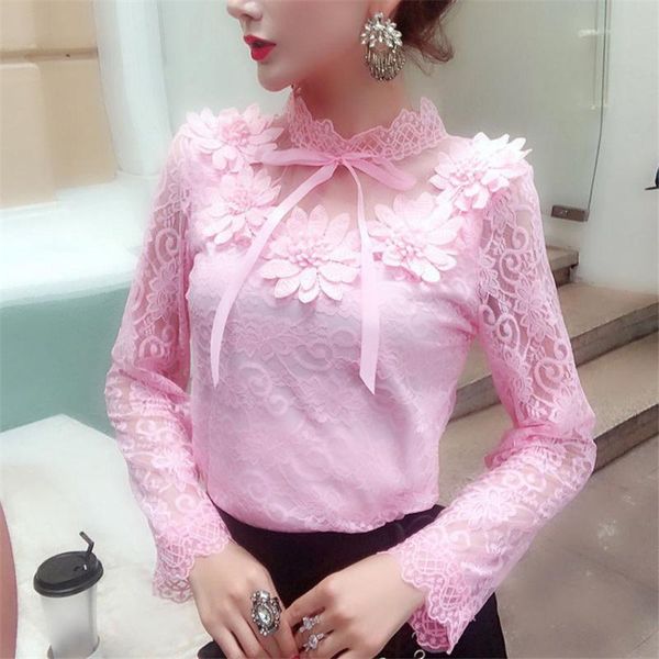 women's blouses & shirts autumn women chiffon hollow out blouse slim stand collar floral lace long sleeve blousas pullovers basic, White
women's blouses & shirts autumn women chiffon hollow out blouse slim stand collar floral lace long sleeve blousas pullovers basic, White