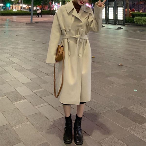 women's wool & blends autumn/winter 2021 korean version loose mid-length hepburn style woolen coat double-breasted women, Black
women's wool & blends autumn/winter 2021 korean version loose mid-length hepburn style woolen coat double-breasted women, Black