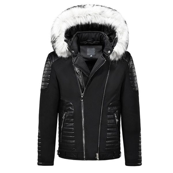 men's jackets men 2021 winter brand casual fur collar patchwork leather jacket coat fashion vintage outwear faux, Black;brown
men's jackets men 2021 winter brand casual fur collar patchwork leather jacket coat fashion vintage outwear faux, Black;brown