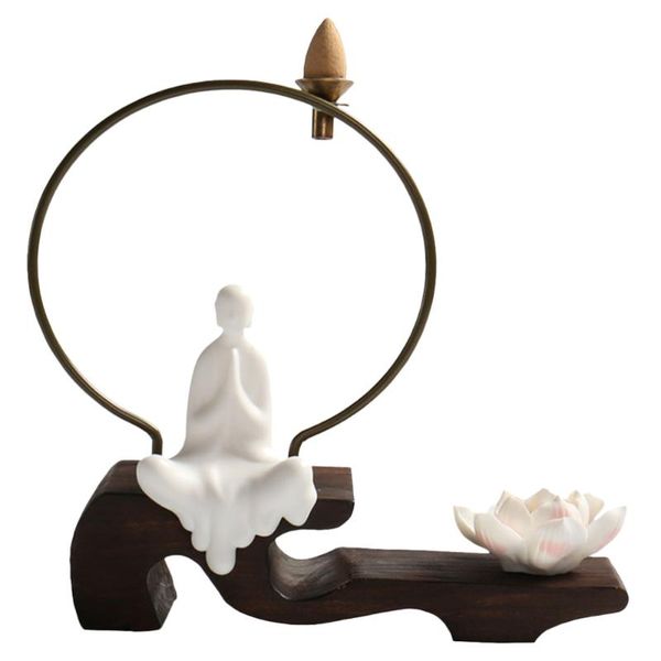 fragrance lamps antique incense holder statue backflow cone burner deskdecor