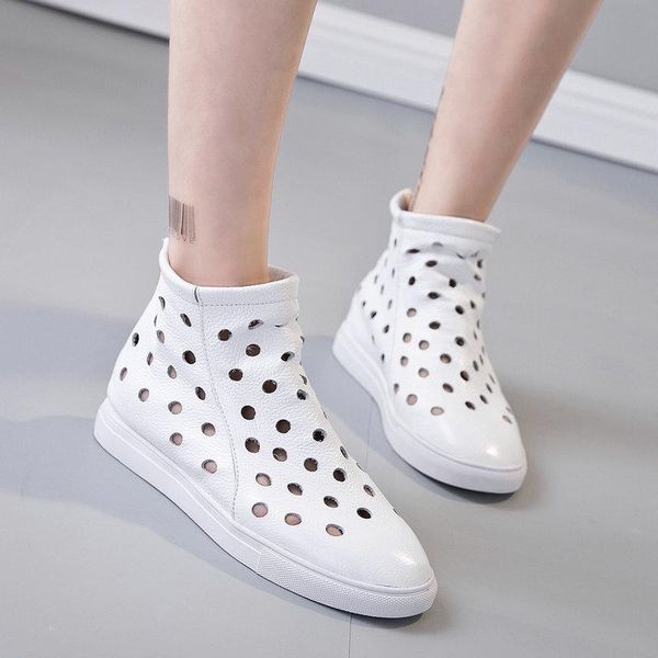 boots 2021 inner heightened sandals women flat bottom hollow breathable ladies cowhide leather back zipper shoes women's, Black
boots 2021 inner heightened sandals women flat bottom hollow breathable ladies cowhide leather back zipper shoes women's, Black