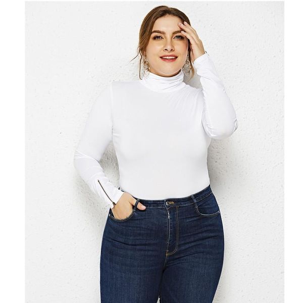 plus size t-shirt women turtleneck skinny bodysuits long zipper sleeved autumn solid color basic 5xl 6xl female jumpsuits 2021, Black
plus size t-shirt women turtleneck skinny bodysuits long zipper sleeved autumn solid color basic 5xl 6xl female jumpsuits 2021, Black