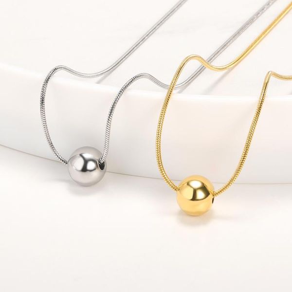 pendant necklaces ball pendants simple couple jewelry stainless steel snake chain bead charms geometry accessories collier femme 2021, Silver
pendant necklaces ball pendants simple couple jewelry stainless steel snake chain bead charms geometry accessories collier femme 2021, Silver