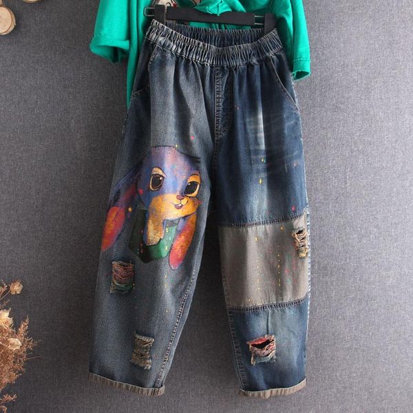 cute cartoon women hip hop hole denim harem pants plus size ripped embroidered jeans oversized trousers boyfriend jogger, Blue
cute cartoon women hip hop hole denim harem pants plus size ripped embroidered jeans oversized trousers boyfriend jogger, Blue