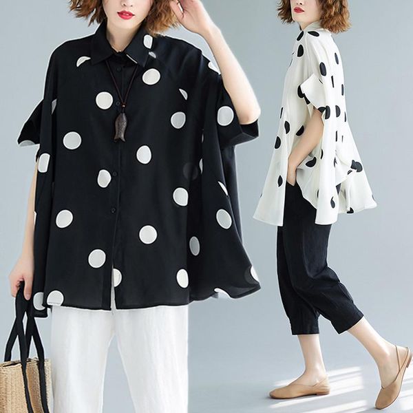 women's blouses & shirts big size 4xl summer women fashion elegant dots ladies female plus large short sleeve chiffon ruffles blouse s, White
women's blouses & shirts big size 4xl summer women fashion elegant dots ladies female plus large short sleeve chiffon ruffles blouse s, White