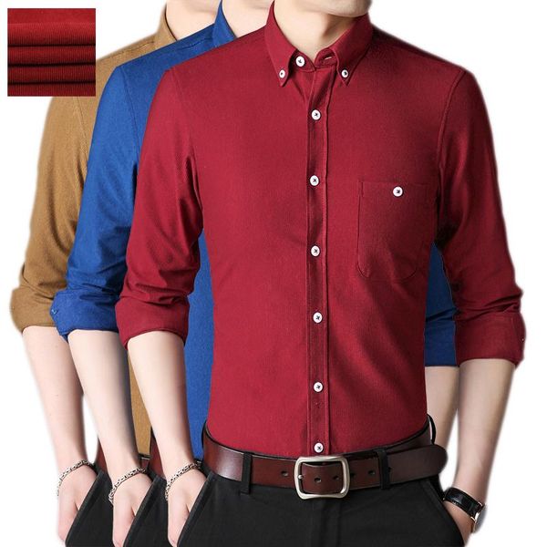 men's casual shirts corduroy shirt men slim fit flannel solid long sleeve button up for, White;black
men's casual shirts corduroy shirt men slim fit flannel solid long sleeve button up for, White;black