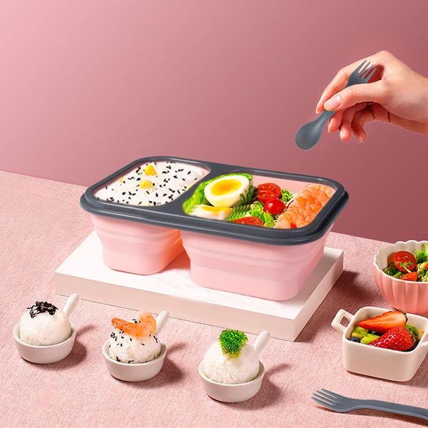 dinnerware sets 2 cells with cutlery silicone collapsible portable lunch box microwave bowl storage bento container picnic bpa free
dinnerware sets 2 cells with cutlery silicone collapsible portable lunch box microwave bowl storage bento container picnic bpa free